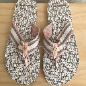 Tory Burch coastal pink flip flops